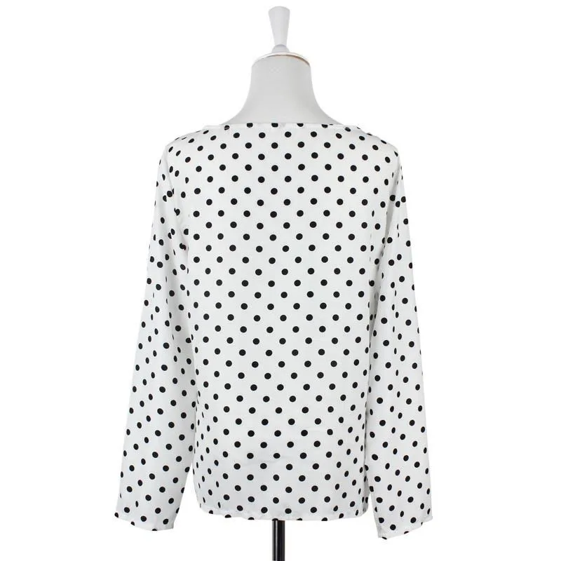 Fashion Women Laides Long Sleeve Cotton Crew neck Shirt Casual Chiffon Loose Dot Tops T Shirt Women Clothes
Fashion Women Laides Long Sleeve Cotton Crew neck Shirt Casual Chiffon Loose Dot Tops T Shirt Women Clothes