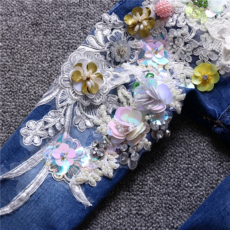 2019 Spring Autumn New Arrival Retro Embroidery Jeans Women Flowers Sequined Diamond High Waist Skinny Pencil Jeans Plus Size
2019 Spring Autumn New Arrival Retro Embroidery Jeans Women Flowers Sequined Diamond High Waist Skinny Pencil Jeans Plus Size