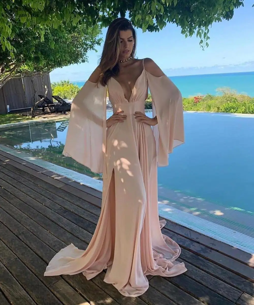 2020 Sexy V-neck Chiffon Evening Dresses Long Elegant Long Sleeve Formal Party Dress For Wedding Party Robe De Soiree Cheap
2020 Sexy V-neck Chiffon Evening Dresses Long Elegant Long Sleeve Formal Party Dress For Wedding Party Robe De Soiree Cheap