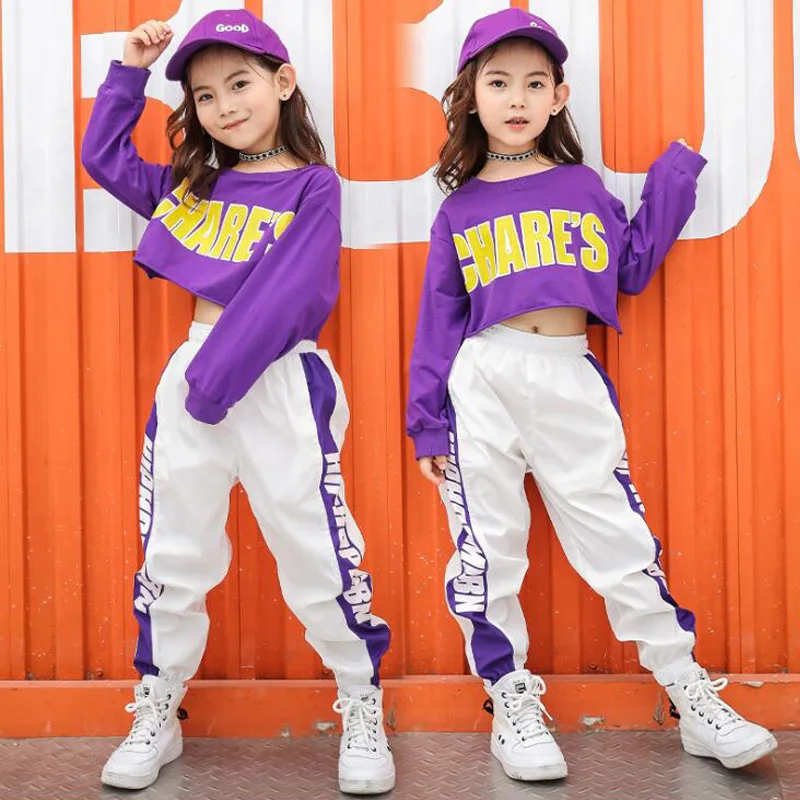 Kid Cropped Sweatshirt Shirt Jogger Pants Hip Hop dancing Outfits Jazz Dancewear Costumed Girls Ballroom Dancing Street Suits
Kid Cropped Sweatshirt Shirt Jogger Pants Hip Hop dancing Outfits Jazz Dancewear Costumed Girls Ballroom Dancing Street Suits