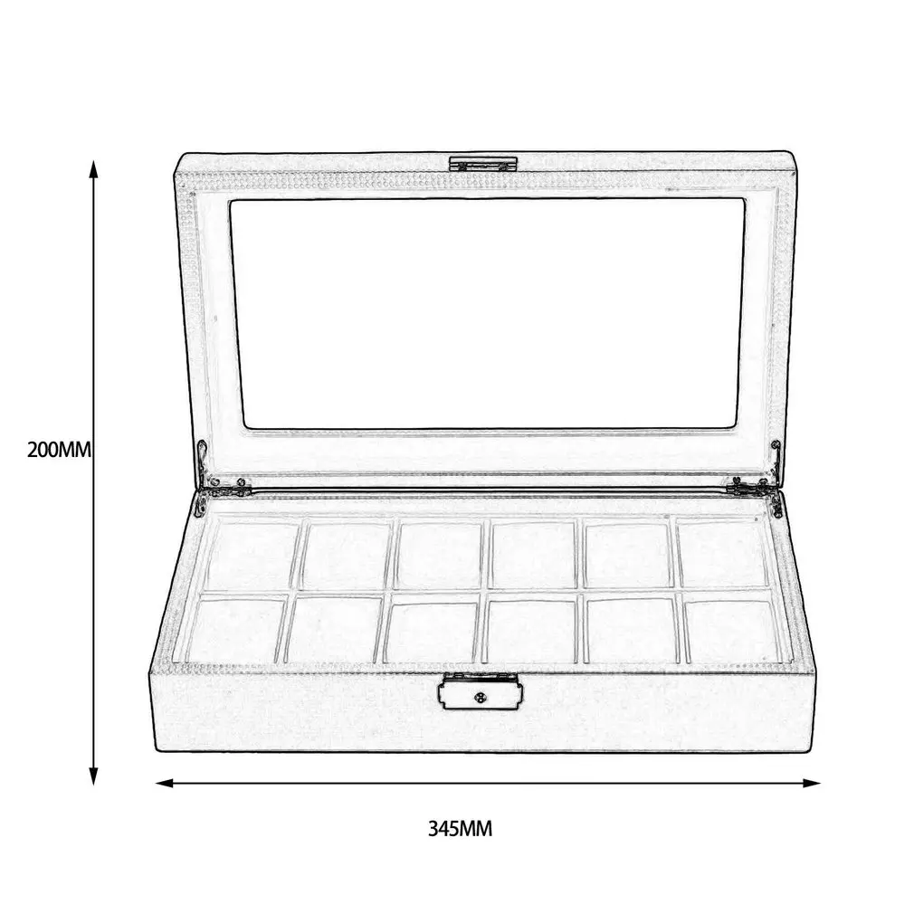 Коробка для часов из углеродного волокна 12/6 сетки витрина кольца чехол держатель