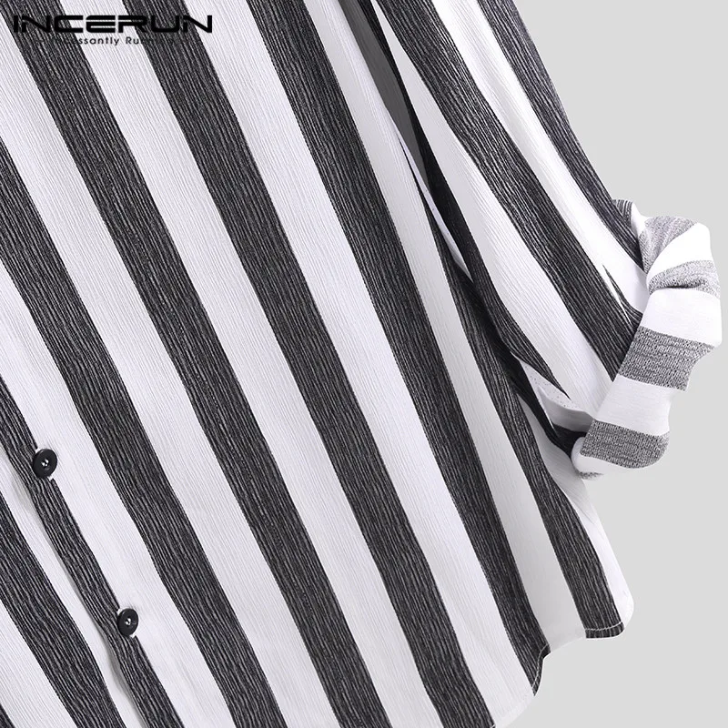 2021 Fashion Large Striped Lapel Neck Men Casual Shirts INCERUN Men Long Sleeve High Quality Chemise Loose Button Up Shirt S-5XL
2021 Fashion Large Striped Lapel Neck Men Casual Shirts INCERUN Men Long Sleeve High Quality Chemise Loose Button Up Shirt S-5XL