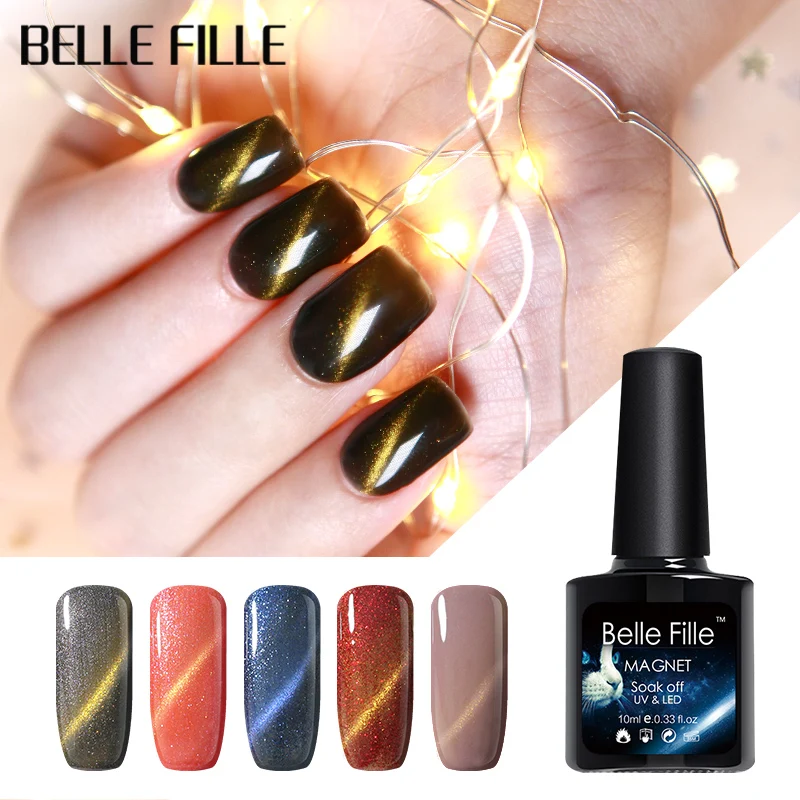 BELLE FILLE кошачий глаз УФ гель лак для ногтей розовый Лаки полу постоянный польский