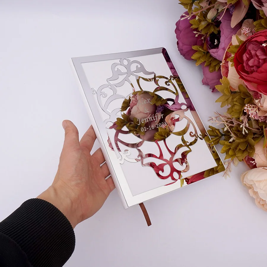 Custom Wedding Signautre Album Bridal Gift Guest Books Blank White Pages Personalized Acrylic Mirror Cover Party Favors 26x19cm
Custom Wedding Signautre Album Bridal Gift Guest Books Blank White Pages Personalized Acrylic Mirror Cover Party Favors 26x19cm