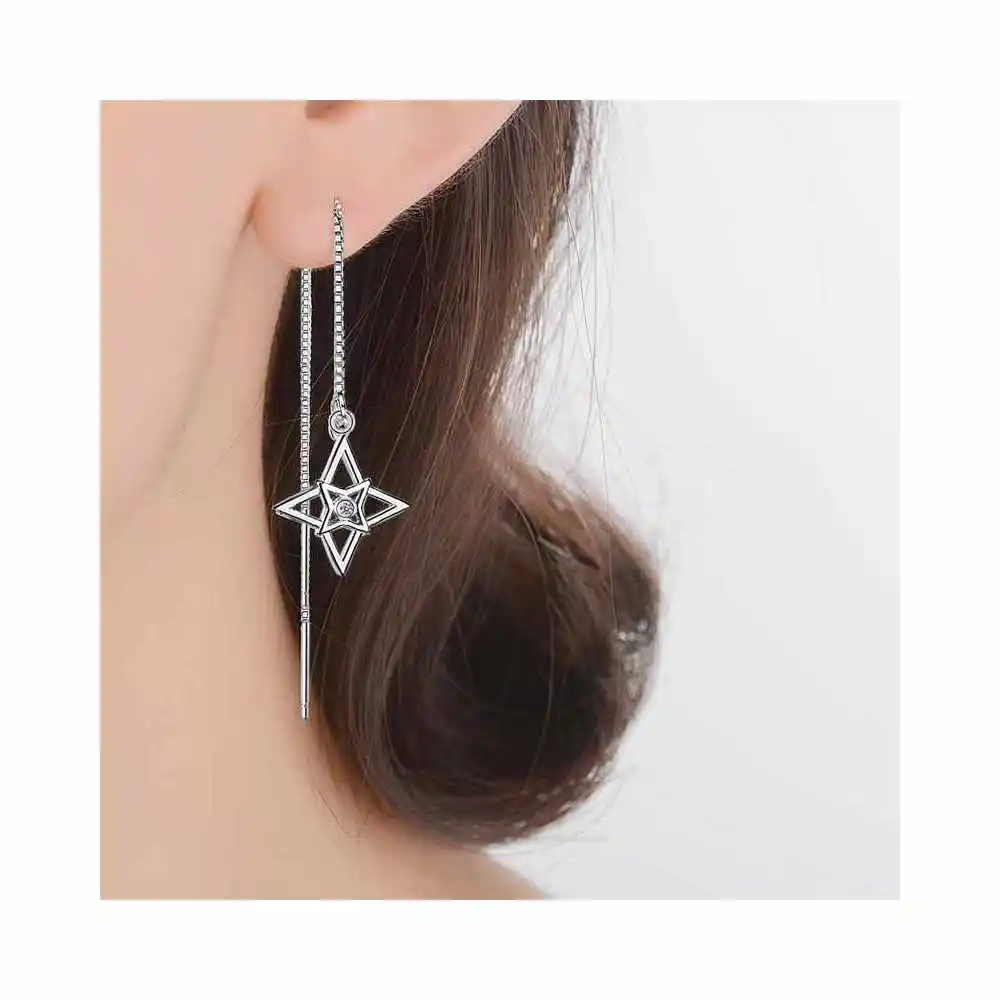 Charm Chain Earrings Ladies Drop Star 925 Sterling Silver With Round Pearl Long Earrings Wedding Engagement Jewelry Gifts
Charm Chain Earrings Ladies Drop Star 925 Sterling Silver With Round Pearl Long Earrings Wedding Engagement Jewelry Gifts
