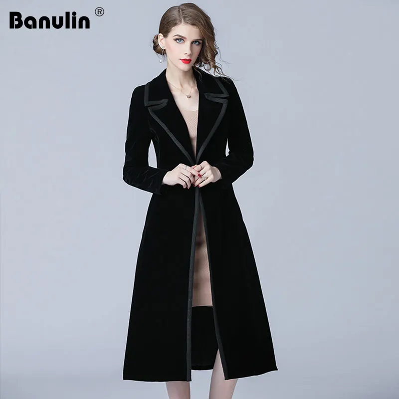 Banulin 2018 Winter Runway Designer Women Vintage Notched Collar Wrap Black Velvet Maxi Coat Thick Warm Long Trench Coat Outwear
Banulin 2018 Winter Runway Designer Women Vintage Notched Collar Wrap Black Velvet Maxi Coat Thick Warm Long Trench Coat Outwear