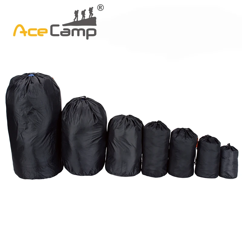 Nylon Stuff Bag Closet Organizer Sewn-in Drawstring with Handle for Sleeping bag Laundry Travel Shoe Toy Storage ClothesBag | Дом и сад