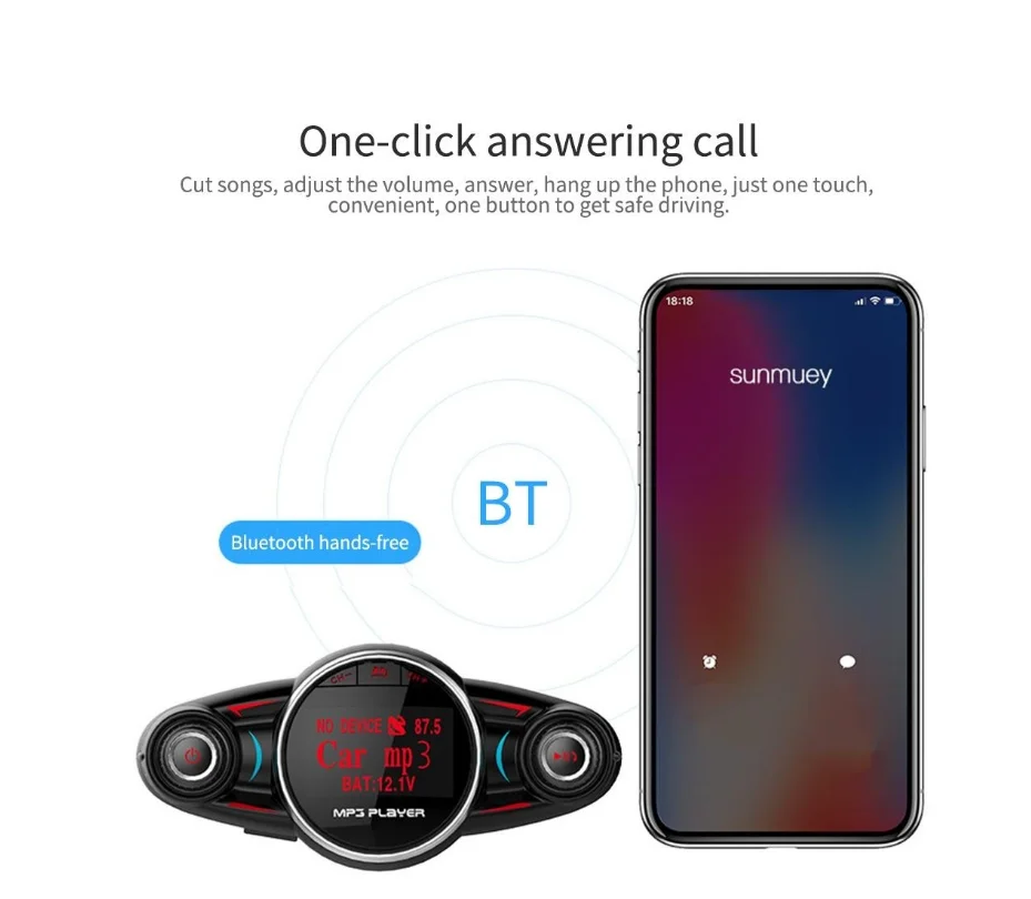 HEVXM Bluetooth Handsfree Car Kit BT08 MP3 Player FM Transmitter Aux Modulator Dual USB
HEVXM Bluetooth Handsfree Car Kit BT08 MP3 Player FM Transmitter Aux Modulator Dual USB
