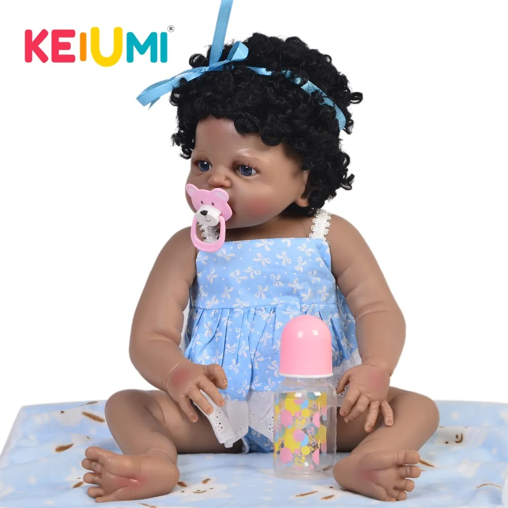 Lifelike 23'' Reborn Girl Black Princess Toys Full Silicone Body Ethnic Dolls Reborn Baby Curved Hair Lovely 57cm kids Playmates
Lifelike 23'' Reborn Girl Black Princess Toys Full Silicone Body Ethnic Dolls Reborn Baby Curved Hair Lovely 57cm kids Playmates