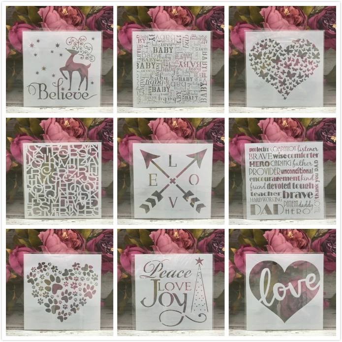 9Pcs/Set 5" Love Heart Deer DIY Layering Stencils Painting Scrapbook Coloring Embossing Album Decorative Card Template
9Pcs/Set 5" Love Heart Deer DIY Layering Stencils Painting Scrapbook Coloring Embossing Album Decorative Card Template