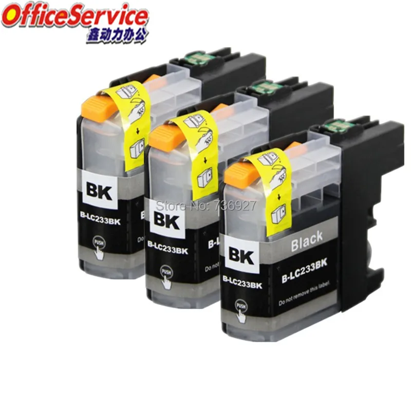 Чернильный картридж 3 black LC 233 совместимый с LC233 для лазерного принтера