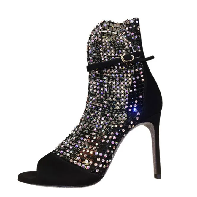 Shiny Crystal Women Sandals Peep Toe Cool Summer Breathable Mesh Woman High Heels Rhinestone Ladies Party Wedding Thin Heels
Shiny Crystal Women Sandals Peep Toe Cool Summer Breathable Mesh Woman High Heels Rhinestone Ladies Party Wedding Thin Heels