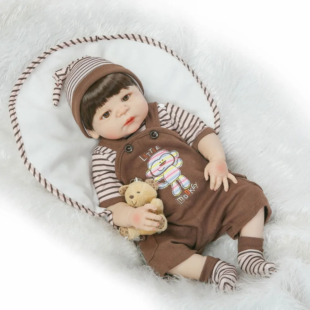 22" full body silicone reborn baby boy dolls brown hair wig magnetic mouth fashion dolls for kids gift bebe alive bonecas reborn
22" full body silicone reborn baby boy dolls brown hair wig magnetic mouth fashion dolls for kids gift bebe alive bonecas reborn