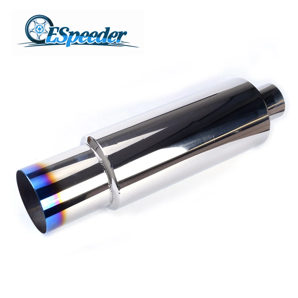 ESPEEDER Car Universal Fit Muffler Polished Stainless Burnt Tip Bluing And Silencer 2.5" inlet To 4" outlet Exhaust Tip Muffler
ESPEEDER Car Universal Fit Muffler Polished Stainless Burnt Tip Bluing And Silencer 2.5" inlet To 4" outlet Exhaust Tip Muffler