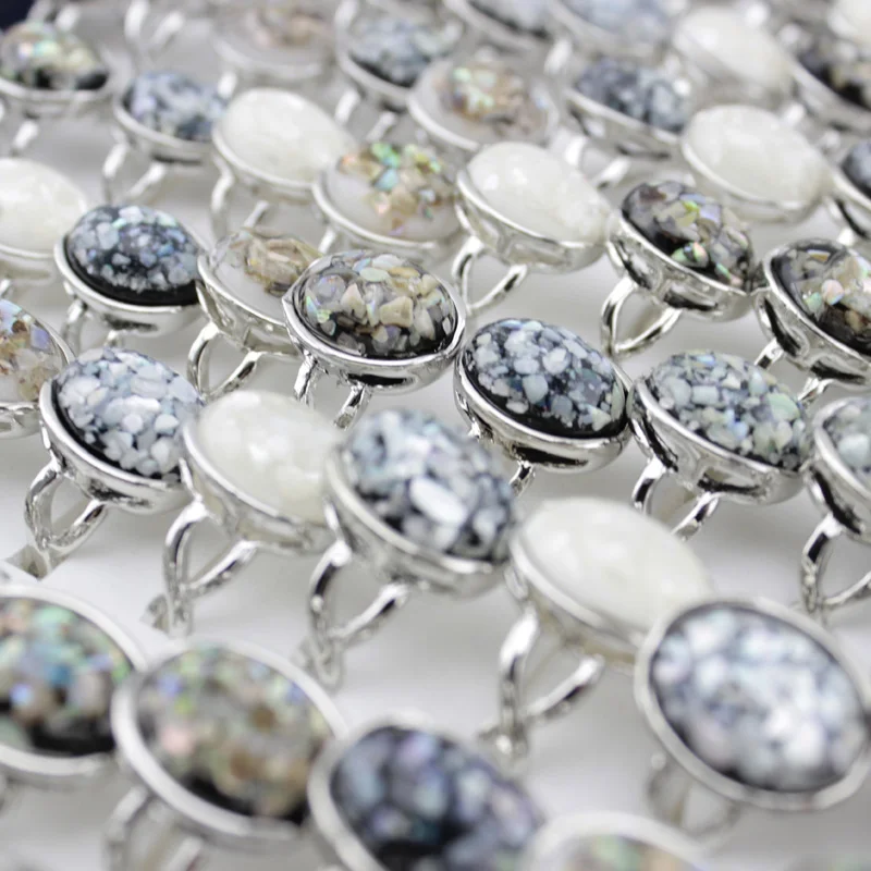 Mix Цвет 20 штук с серебряным покрытием стильное модное простое кольцо перста