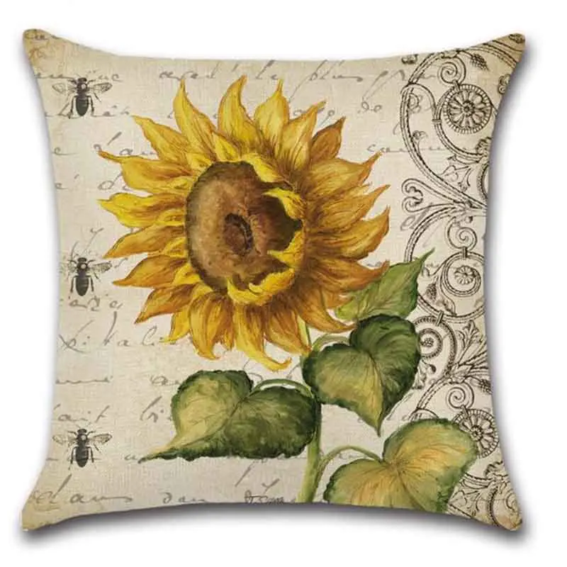 WINLIFE 45*45cm Pillow Cases Sunflowers Linen Pillow Covers Decorative Pillowcase
WINLIFE 45*45cm Pillow Cases Sunflowers Linen Pillow Covers Decorative Pillowcase
