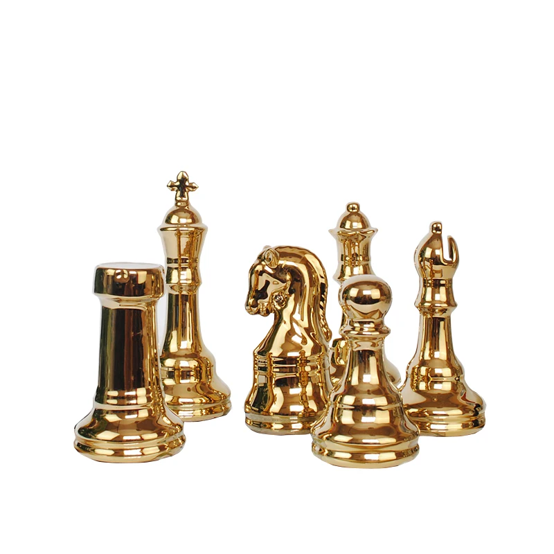 6 pieces Golden Color Ceramic Chesses Europe Decoration Art Toy Model Birthday Gift Chess
6 pieces Golden Color Ceramic Chesses Europe Decoration Art Toy Model Birthday Gift Chess