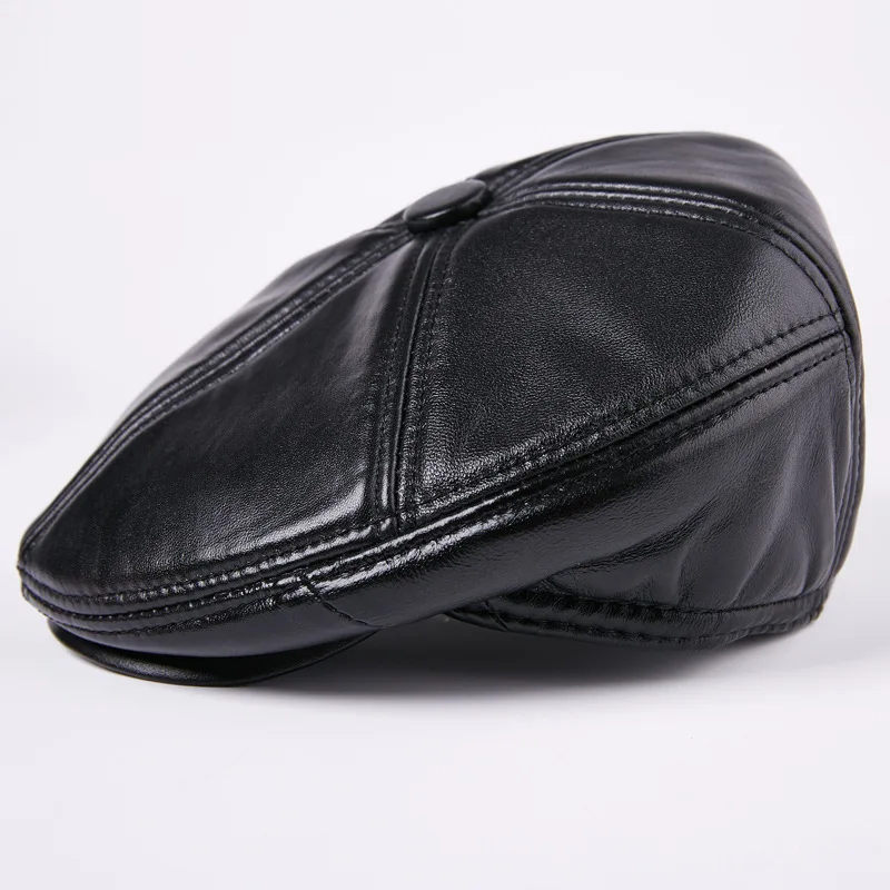 New Arrival Fashion Leather Hat Men's Winter Sheep Leather Hat Beret and Outdoor Men's Cashmere Thickening Warm Cap B-7208
New Arrival Fashion Leather Hat Men's Winter Sheep Leather Hat Beret and Outdoor Men's Cashmere Thickening Warm Cap B-7208