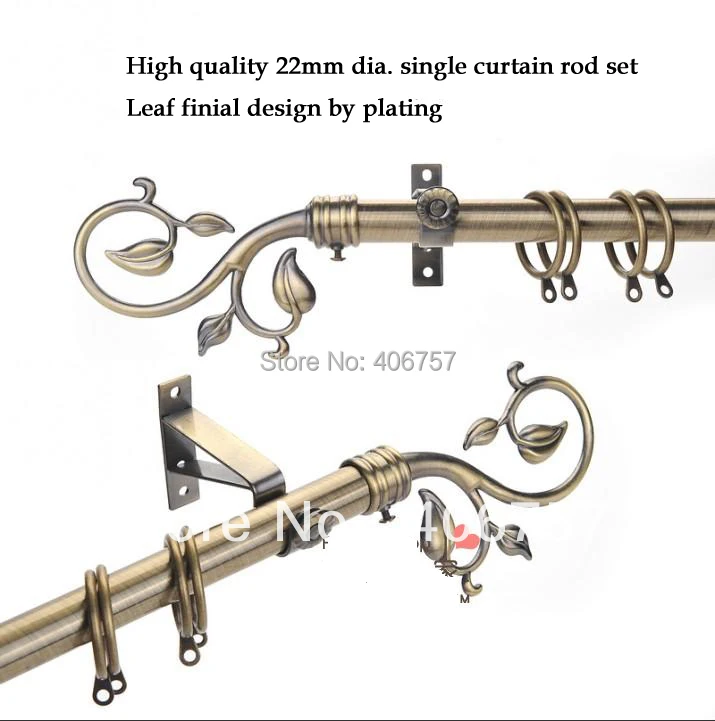 High quality 22mm(7/8inch) dia.&0.98mm thick single curtain rod with iron art finial-by plating antique brass &high loading
High quality 22mm(7/8inch) dia.&0.98mm thick single curtain rod with iron art finial-by plating antique brass &high loading