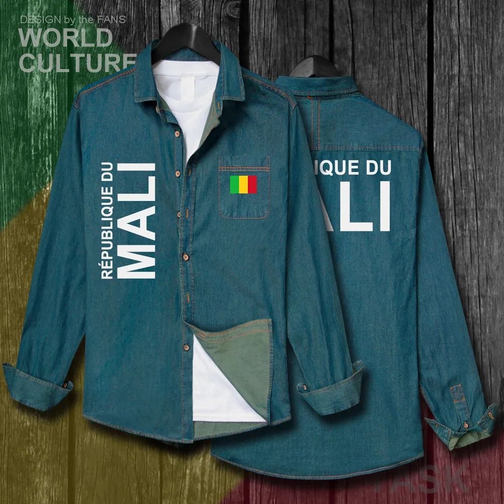 Republic of Mali MLI Malian ML Men clothes Spring Autumn Cotton Turn-down Collar Jeans Shirt Long Sleeve Cowboy Coat Flags Tops
Republic of Mali MLI Malian ML Men clothes Spring Autumn Cotton Turn-down Collar Jeans Shirt Long Sleeve Cowboy Coat Flags Tops