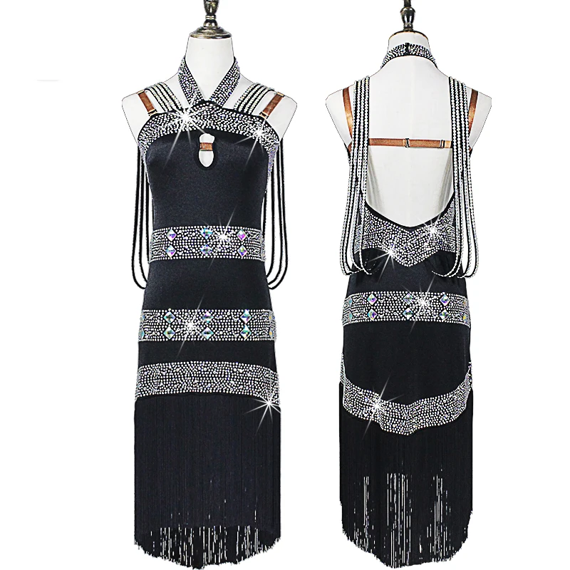 Ladies Dance Dress Fringe Rhinestones Latin Salsa Dance Performance Costume Dress For Women Tassel Ballroom Dress Latin DQS1702
Ladies Dance Dress Fringe Rhinestones Latin Salsa Dance Performance Costume Dress For Women Tassel Ballroom Dress Latin DQS1702