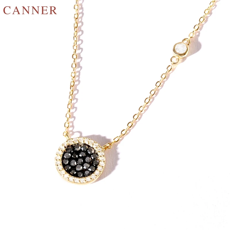 925 Sterling Silver Zircon Round Coin Necklaces Pendants Fashion Jewelry Gold Chain Necklace Women Girls Gifts collar mujer C40 | Украшения