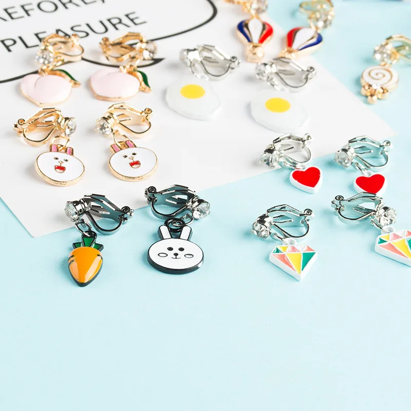 Fashion Jewelry Cute Cartoon Animal Fruit kids Clip on Earrings Non Pierced for Girl Women Party Gift
Fashion Jewelry Cute Cartoon Animal Fruit kids Clip on Earrings Non Pierced for Girl Women Party Gift