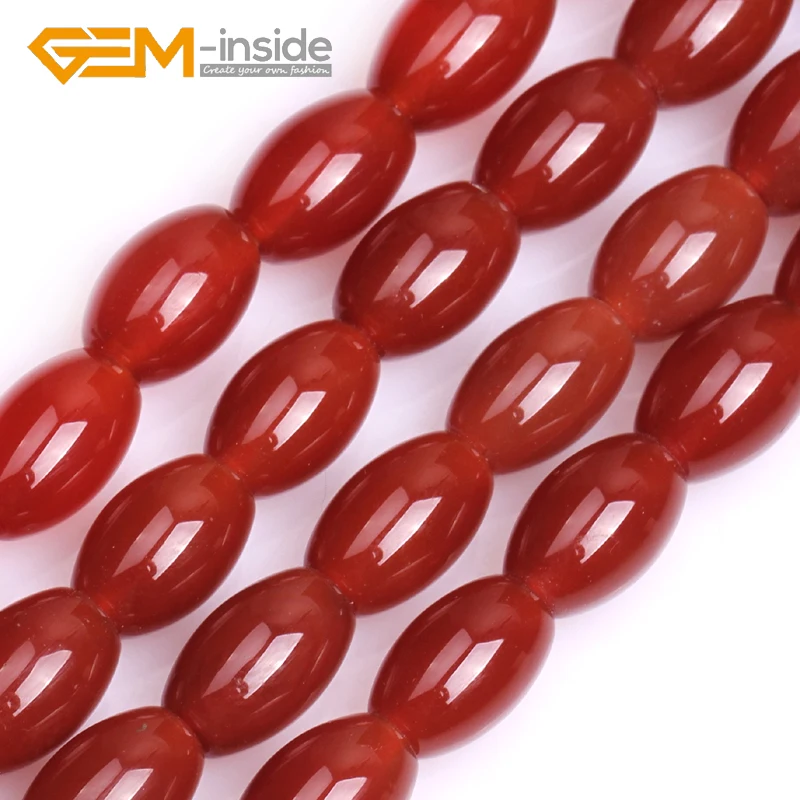 

8x12mm Olivary Shape Red Agates Natural Stone Loose Beads For Bracelet Making Strand 15 Inches Gem-inside Fashion DIY Gifts