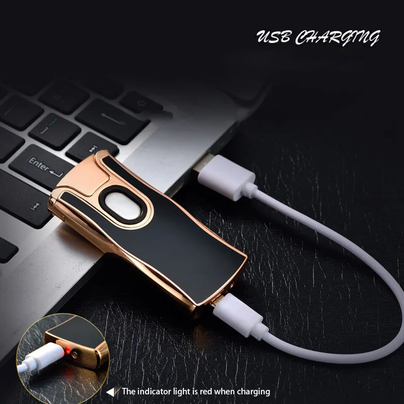 Высококачественная двухдуговая Электронная зажигалка USB металлическая