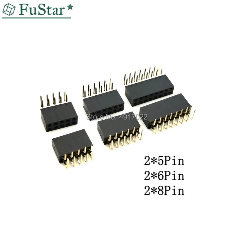 10pc 2*4 2*5 2*6 2*8 Pin Double Row Male / Female 2.54mm Breakable Pin Header Right Angle Connector Strip bending Gold plated
10pc 2*4 2*5 2*6 2*8 Pin Double Row Male / Female 2.54mm Breakable Pin Header Right Angle Connector Strip bending Gold plated