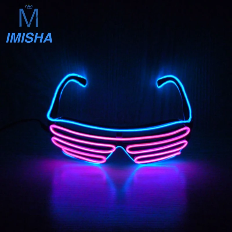 2021 Man's Cool Light up El Shutter Glasses Wholesale For Wedding Halloween Christmas Lamp Shutter EL Sunglasses Power by AA
2021 Man's Cool Light up El Shutter Glasses Wholesale For Wedding Halloween Christmas Lamp Shutter EL Sunglasses Power by AA