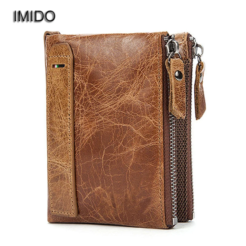 IMIDO Men Short Wallet Genuine Leather Male Hasp Purse Card Holder Zipper Wallets with Coin Bag Clutch Black Leather Brown WT027
IMIDO Men Short Wallet Genuine Leather Male Hasp Purse Card Holder Zipper Wallets with Coin Bag Clutch Black Leather Brown WT027