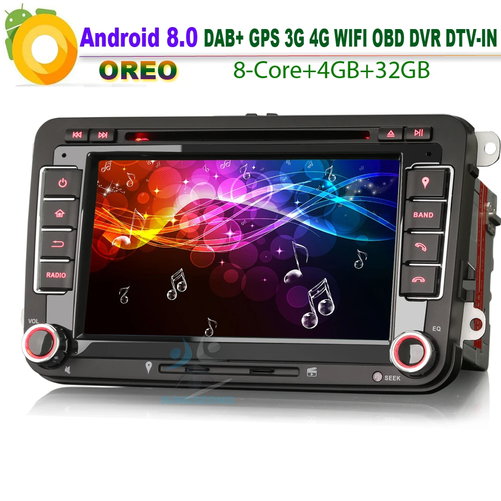 Восьмиядерный 7 "Android 8 0 DAB + спутниковый навигатор WiFi 3G 4G GPS DVR BT SD радио OBD