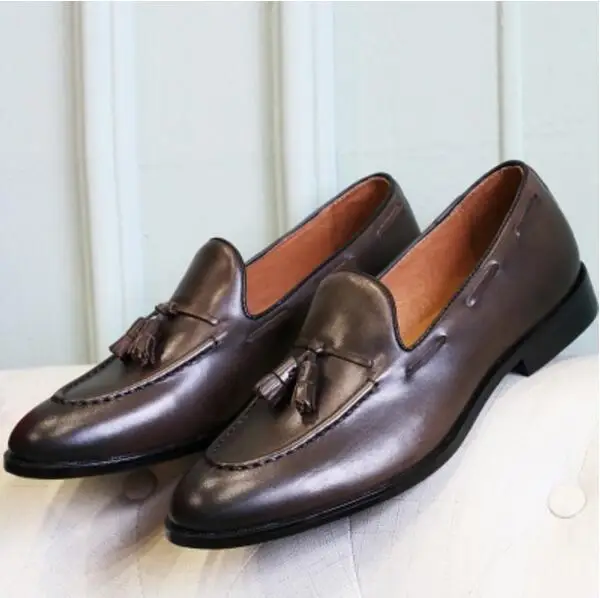 CH.KWOK Handmade Genuine Leather Men Dress Oxfords Shoes Tassels Male Formal Slip On Business Wedding Oxfords Shoes
CH.KWOK Handmade Genuine Leather Men Dress Oxfords Shoes Tassels Male Formal Slip On Business Wedding Oxfords Shoes