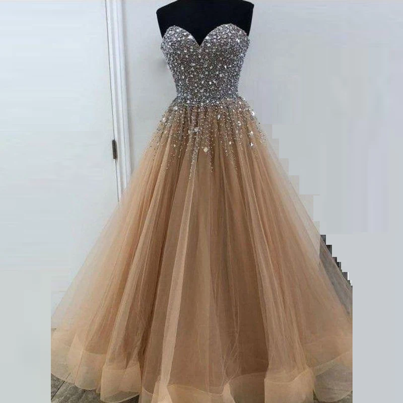 Sexy Elegant Sweetheart Evening Dress Long Sleeveless Tulle Sequins Prom Gowns Party Dresses Robe De Soiree
Sexy Elegant Sweetheart Evening Dress Long Sleeveless Tulle Sequins Prom Gowns Party Dresses Robe De Soiree