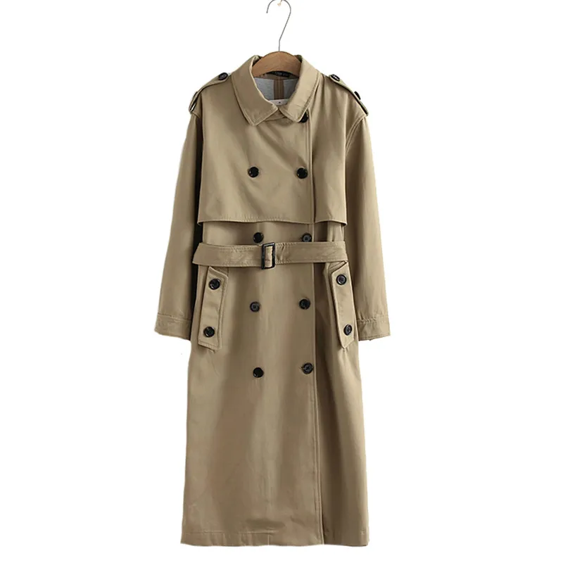 2019 Long Trench Women Casual Solid Color Double Breasted Outwear Sashes Office Coat Chic Epaulet Design
2019 Long Trench Women Casual Solid Color Double Breasted Outwear Sashes Office Coat Chic Epaulet Design