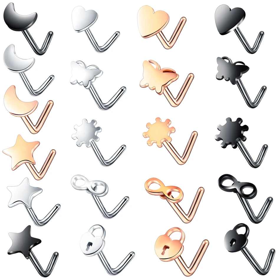 1PC Steel Nariz Piercings Nose Screw Ring Nez Studs Heart Nose Bone L Shape Nostril Earring Piercings Body Jewelry Piercings 20G
1PC Steel Nariz Piercings Nose Screw Ring Nez Studs Heart Nose Bone L Shape Nostril Earring Piercings Body Jewelry Piercings 20G