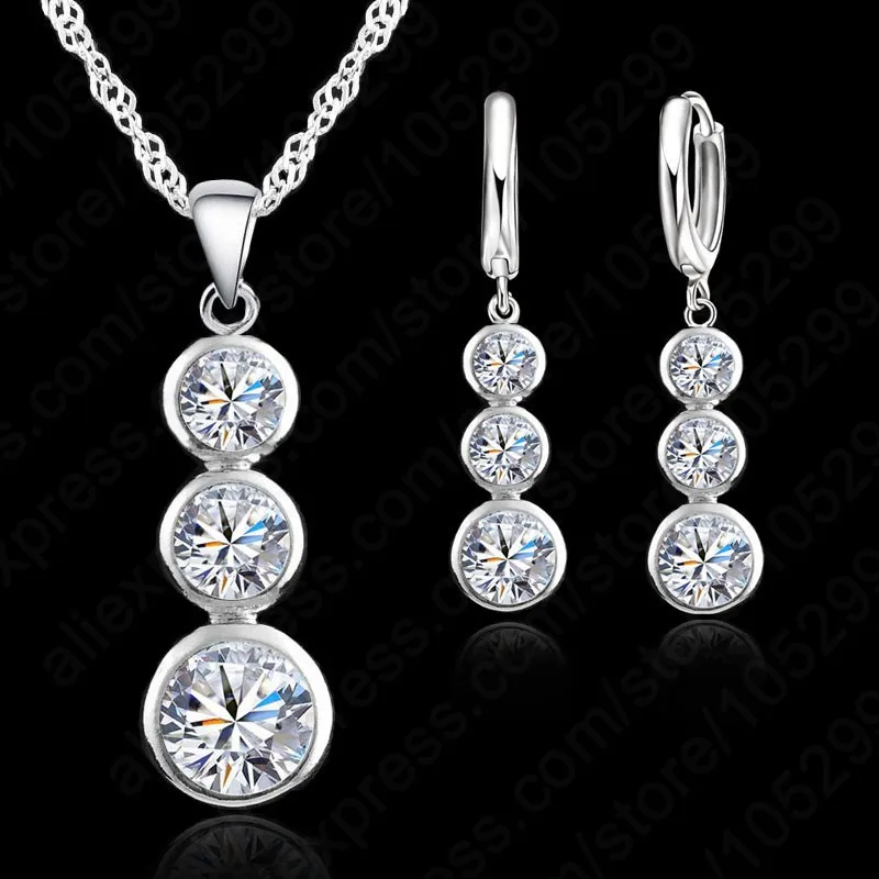 Trendy Austrian Crystal Wedding Jewelry Sets 925 Sterling Silver Women Pendant Necklace Drop Earrings Set Accessory
Trendy Austrian Crystal Wedding Jewelry Sets 925 Sterling Silver Women Pendant Necklace Drop Earrings Set Accessory