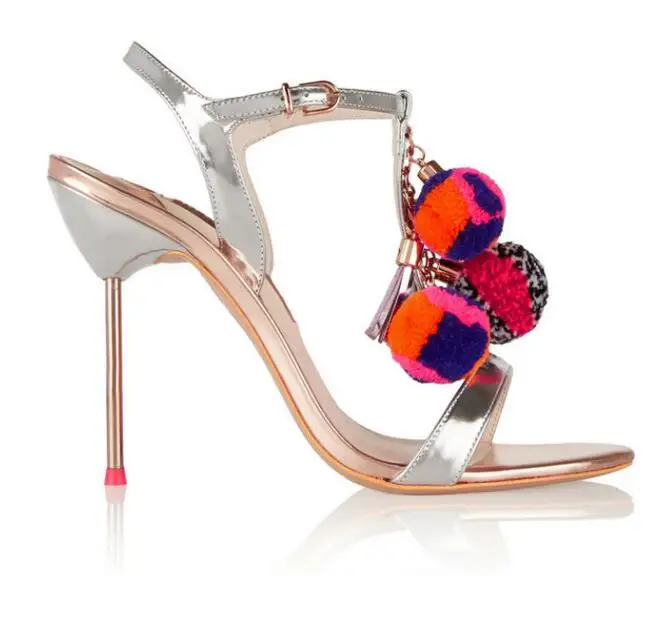 Hot Selling Designer New Layla Pom-Pom Metallic Leather Sandal Silver/Gold Metal Heel Summer Dress shoes woman High Heel Pumps
Hot Selling Designer New Layla Pom-Pom Metallic Leather Sandal Silver/Gold Metal Heel Summer Dress shoes woman High Heel Pumps