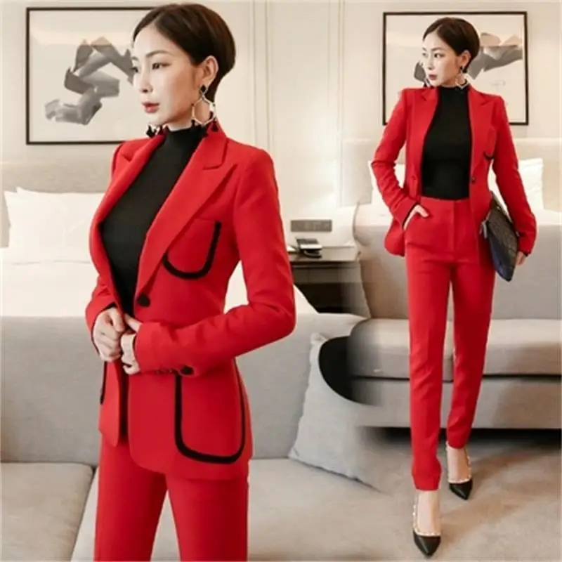 New Fashion Suit Suit Female Career Suit Jacket and Long Sections Temperament Casual Two-piece Pants TideThe Women Trouser Set
New Fashion Suit Suit Female Career Suit Jacket and Long Sections Temperament Casual Two-piece Pants TideThe Women Trouser Set