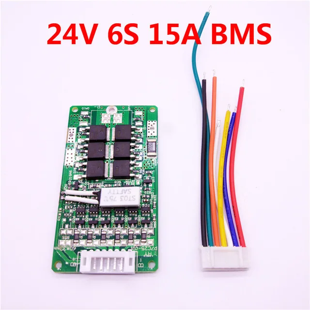 Батарея для мотоцикла 6 S 24 V BMS 15A литиевая батарея электрического велосипеда 8ah 10ah