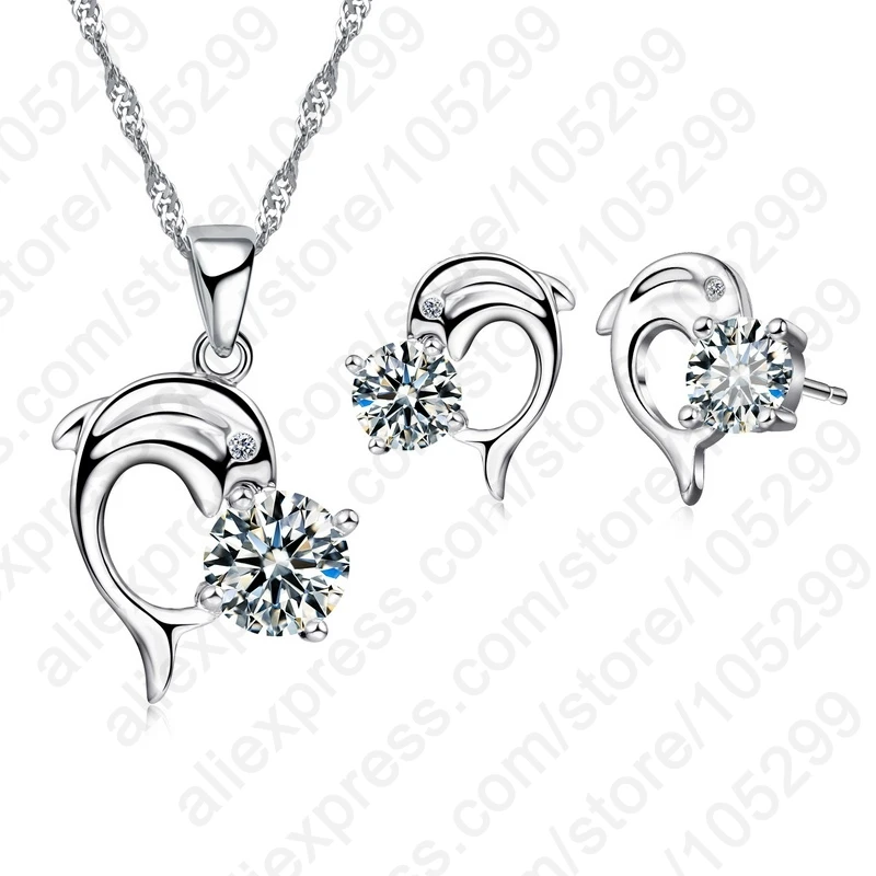 Trendy Dolphine Design Pendant 925 Sterling Silver Fine Jewelry Cubic Zircon Necklace Earring For Women Wedding Set Gifts
Trendy Dolphine Design Pendant 925 Sterling Silver Fine Jewelry Cubic Zircon Necklace Earring For Women Wedding Set Gifts