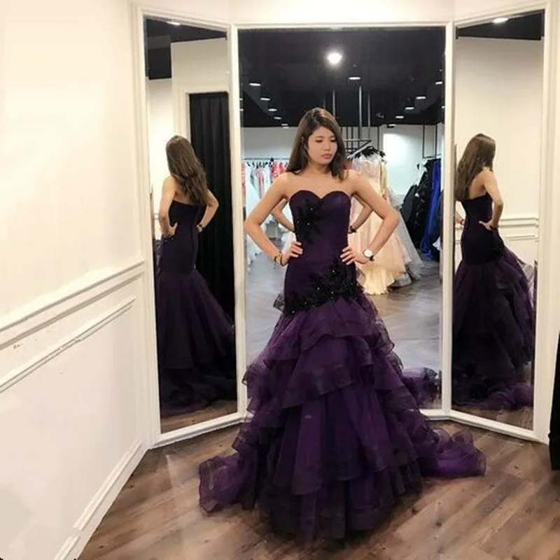Luxury Robe De Soiree purple Mermaid Evening Dresses Real Photos Pleat Tulle Beads Formal Long Evening Dress
Luxury Robe De Soiree purple Mermaid Evening Dresses Real Photos Pleat Tulle Beads Formal Long Evening Dress