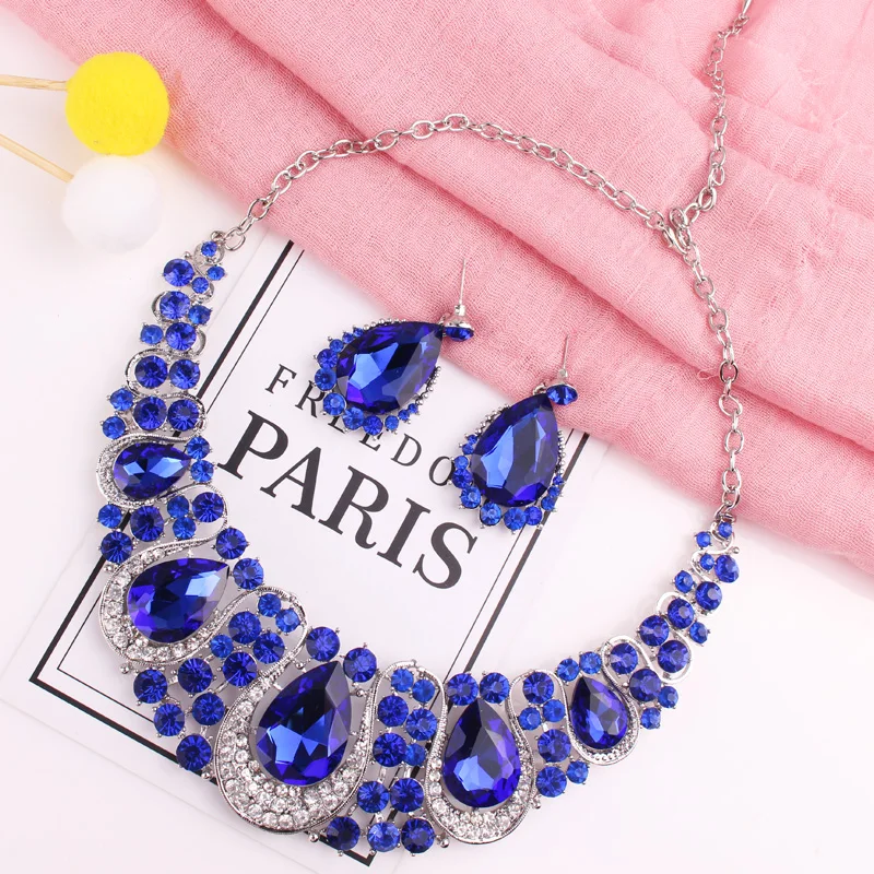 LUBOV Fashion Indian Crystal Bridal Necklace and Earrings Sets Bridesmaid Gifts for Women Wedding Party Costume Jewelry 2019
LUBOV Fashion Indian Crystal Bridal Necklace and Earrings Sets Bridesmaid Gifts for Women Wedding Party Costume Jewelry 2019