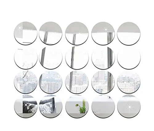 5cm Diameter Round Mirror Sticker 1500PCS With back tape