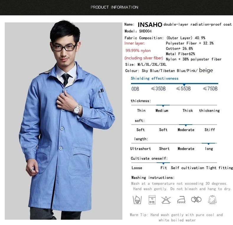 Genuine INSAHO Double layer EMF radiation shielding overalls, for people in places with strong electromagnetic radiation.SHD004
Genuine INSAHO Double layer EMF radiation shielding overalls, for people in places with strong electromagnetic radiation.SHD004