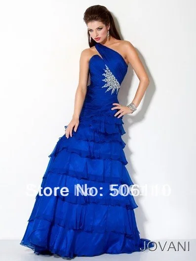 2Custom Wholesale Royal Blue One shoulder Mermaid Chiffon Sexy Beaded 9590 Prom Dresses Formal Party Cocktail Dress Gowns | Свадьбы и