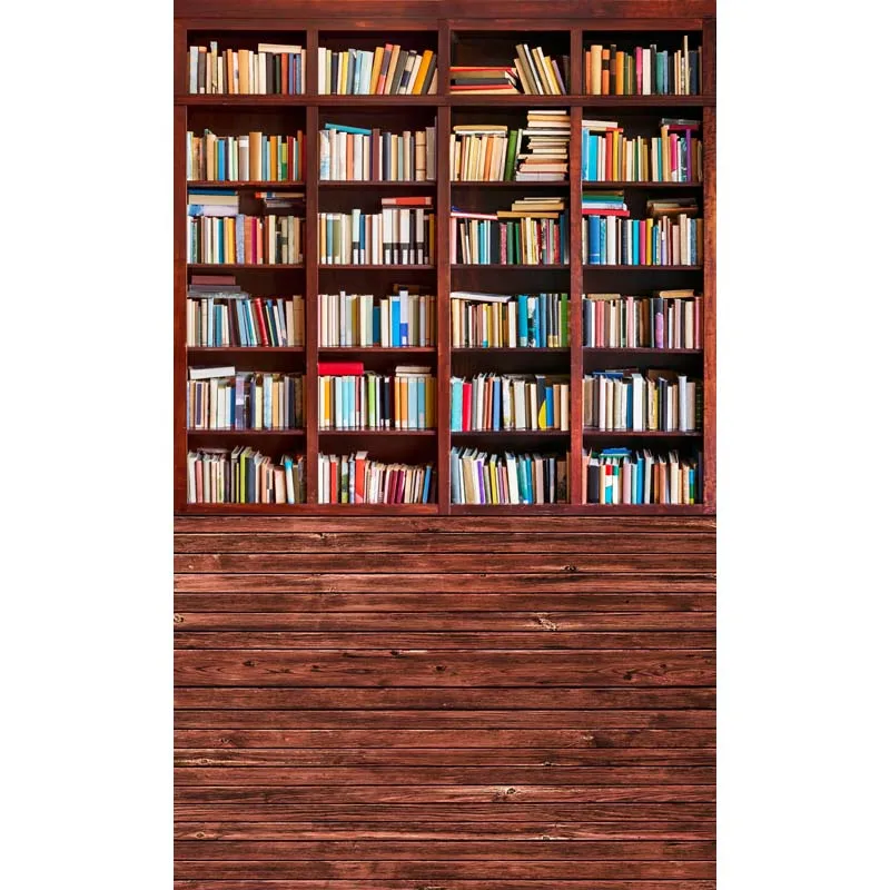 

5X7 футов чехол с изображением библиотеки книг полки школьный моющийся цельный баннер без складок фон для фотостудии ткань из полиэстера