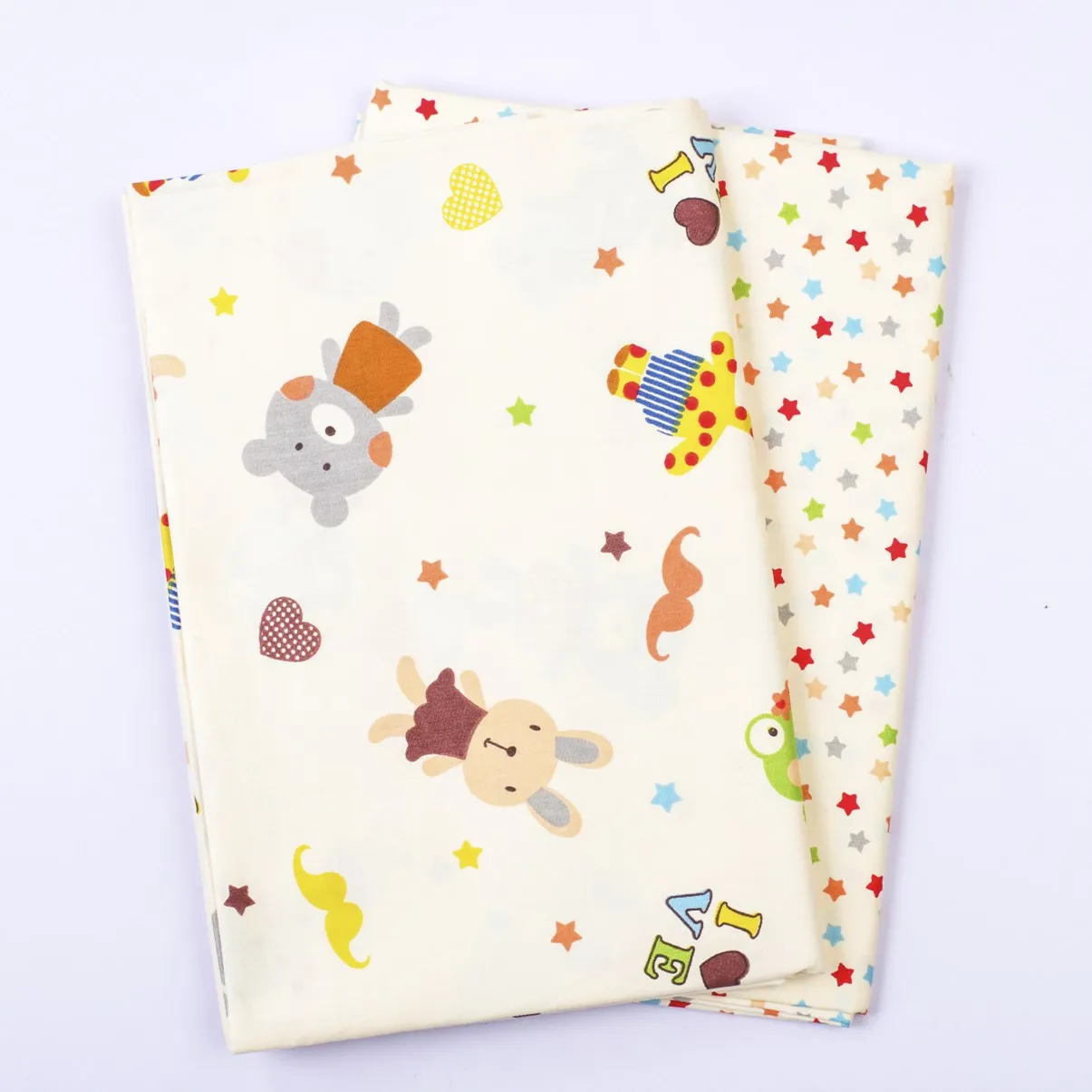 Детская Хлопковая саржевая ткань Bear And rabbitprint для лоскутного шитья квилтинга