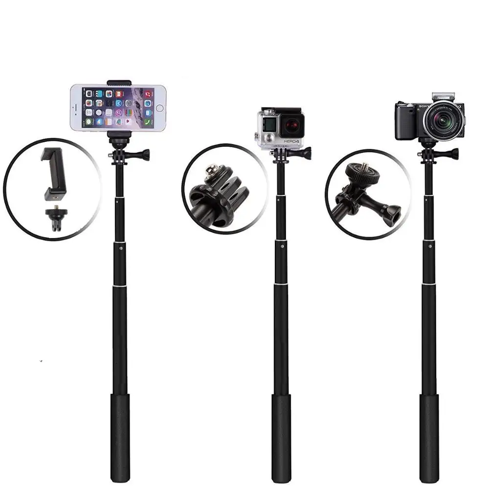 

Lightdow 30-93cm Extendable Handheld Monopod With Tripod Mount Adapter for GoPro 3+ 4 5 6 7SJ4000 SJ6000 XIAOYI Sport Cameras